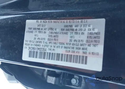 2021 Mazda Cx-30 2.5 Turbo from USA, damaged, VIN 3MVDMBAY0MM253584